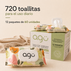 Colección Renacer 12 Paquetes de 60 Toallitas Húmedas (720 Toallitas)
