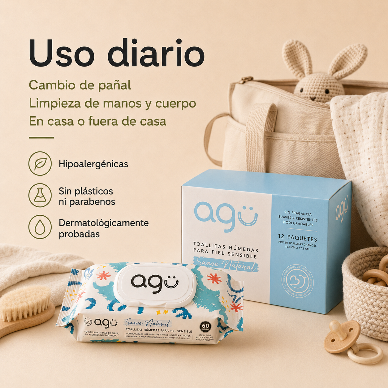 Colección Constelación 12 Paquetes de 60 Toallitas Húmedas (720 Toallitas)